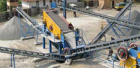 Belt conveyor for rock quarry 